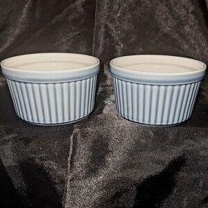 2 Porcelain Ramekins~Stackable Dish~Bakeware~Custard Cups~Souffle~Over And Back